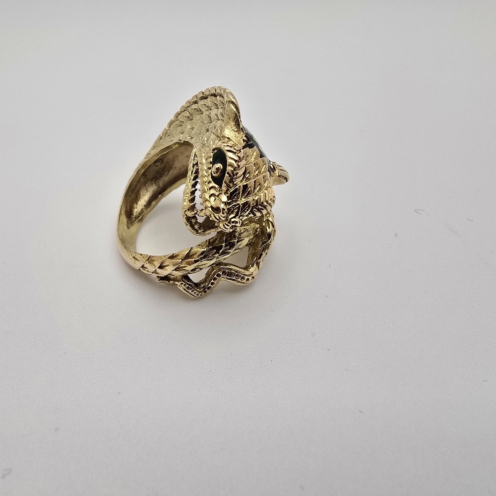 Vintage Alexis Bittar 18K Yellow Gold Polychromed Enamel & Ruby Cobra Ring - Picture 7 of 15
